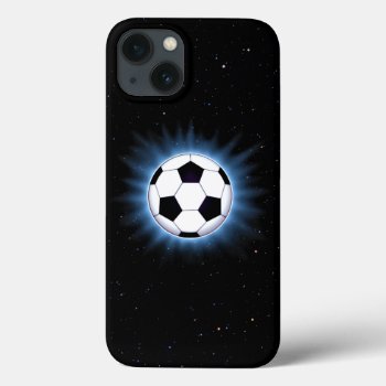 Spacey Soccer Ball Iphone 13 Case by FantasyCases at Zazzle