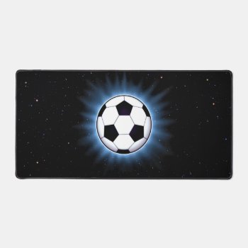Spacey Soccer Ball Desk Mat by FantasyCases at Zazzle
