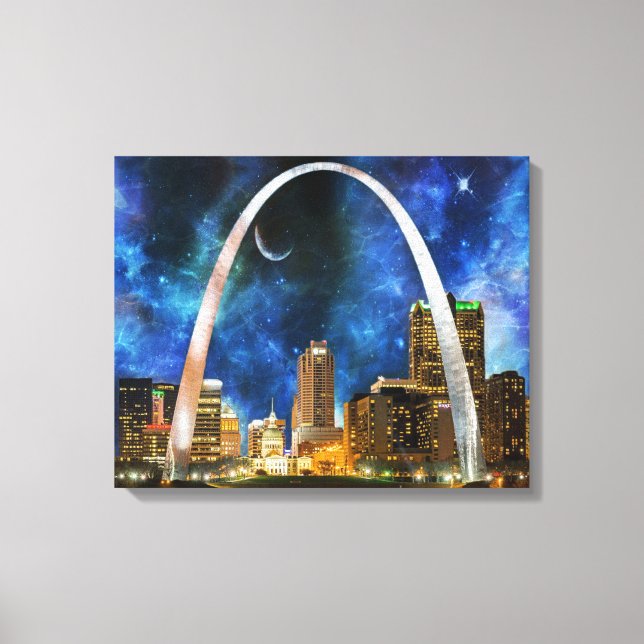 Spacey St. Louis Skyline Canvas Print (Front)