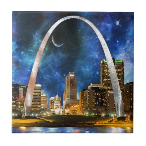 Spacey St Louis Skyline Ceramic Tile