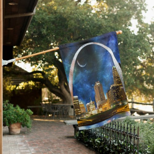 Spacey St Louis Skyline House Flag
