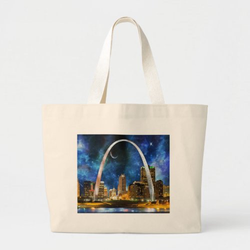 Spacey St Louis Skyline Large Tote Bag