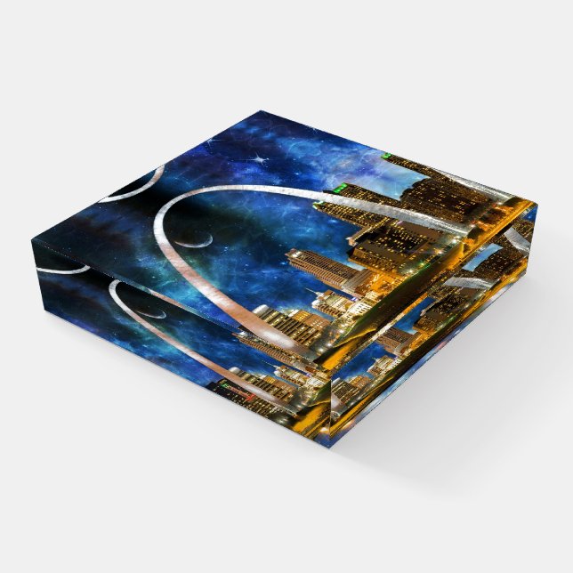 Spacey St. Louis Skyline Paperweight (Angled)