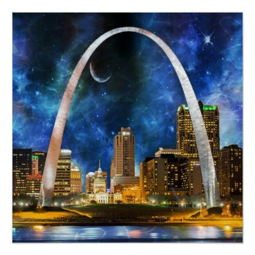 Spacey St Louis Skyline Poster