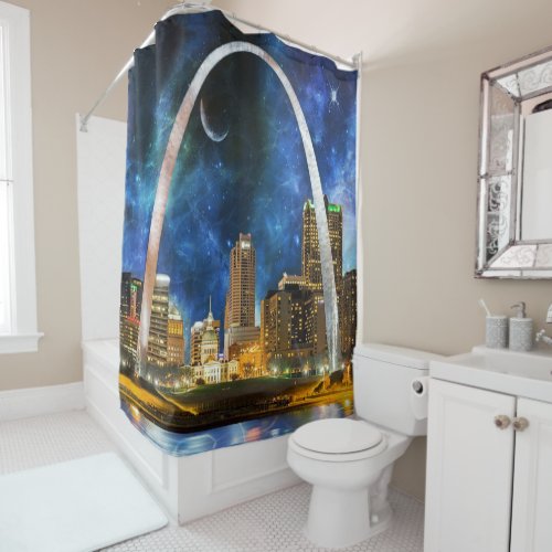 Spacey St Louis Skyline Shower Curtain