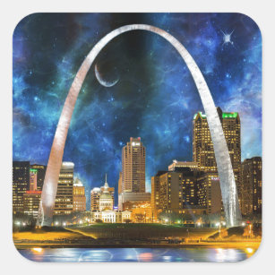 Spacey St. Louis Skyline Square Sticker