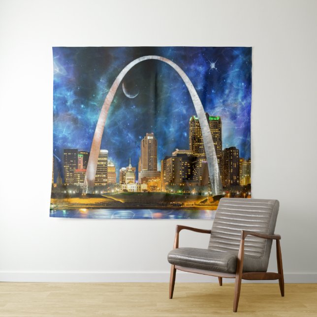 Spacey St. Louis Skyline Tapestry (In Situ (Horizontal))