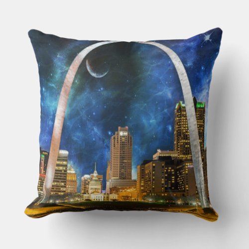 Spacey St Louis Skyline Throw Pillow