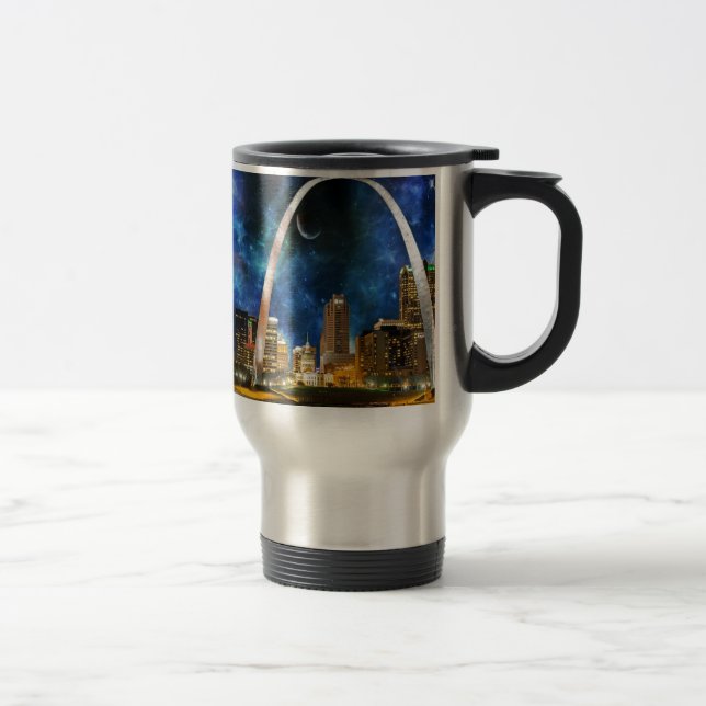 Spacey St. Louis Skyline Travel Mug (Right)