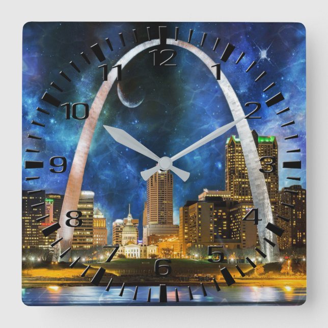 Spacey St. Louis Skyline Wall Clock (Front)