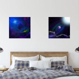 Spacial Fantasies Planets on Fire Wall Art Sets