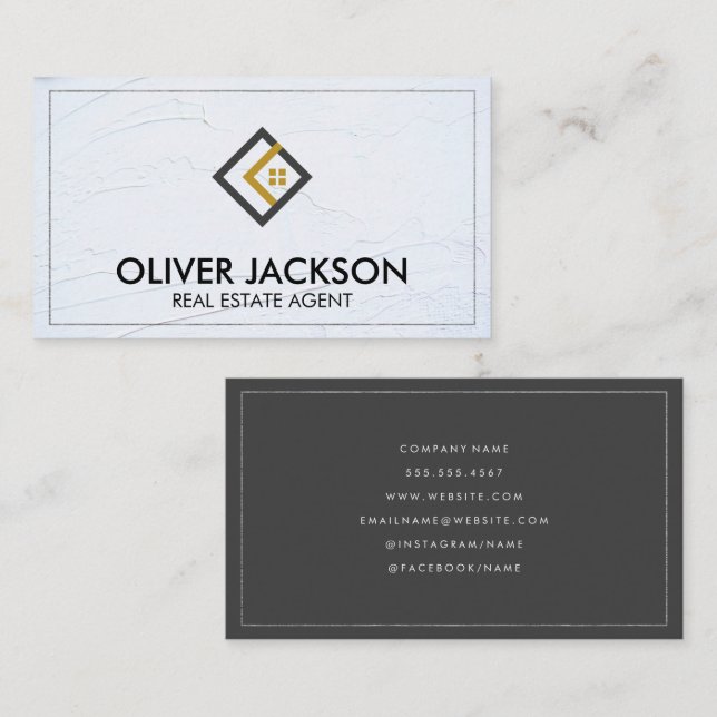 Spackled Wall | Real Estate Agent | Construction Business Card (Front/Back)