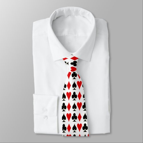 Spade Diamond Club Heart Card Suits Lucky Neck Tie