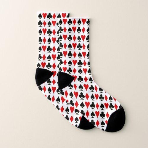 Spade Diamond Club Heart Card Suits Lucky Socks