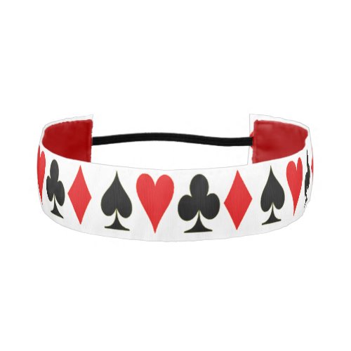 Spade Diamond Club Heart Playing Card Suits Athletic Headband