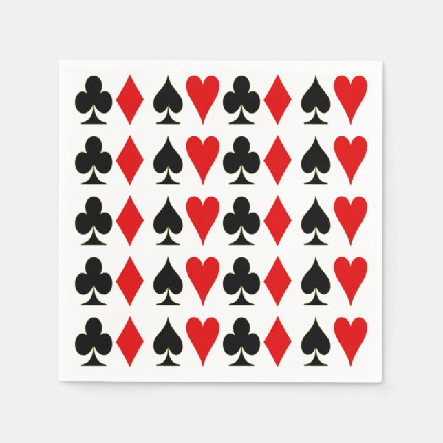 Spade, Diamond, Club, Heart Playing Card Suits Napkins (Front)