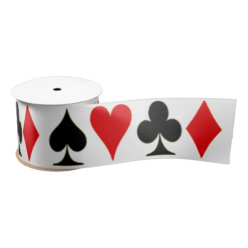 Spade Diamond Club Heart Playing Card Suits Satin Ribbon
