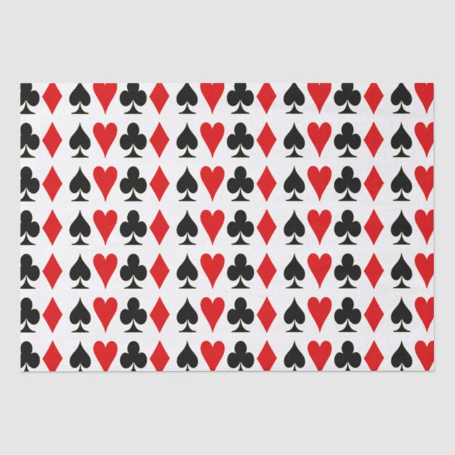 Spade, Diamond, Club, Heart Playing Card Suits Tissue Paper (Front)