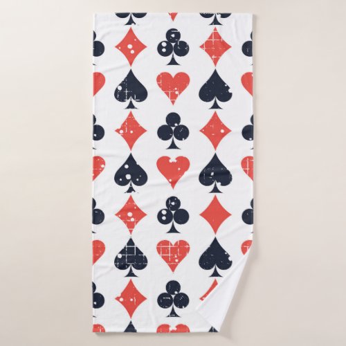 Spade diamond heartclub pattern bath towel
