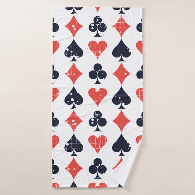Spade, diamond, heart,club pattern bath towel (Bath Towel)