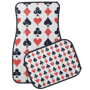 Spade, diamond, heart,club pattern car floor mat