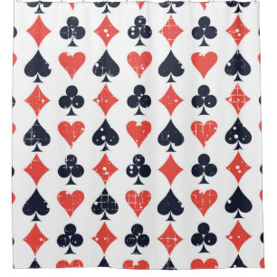 Spade, diamond, heart,club pattern shower curtain