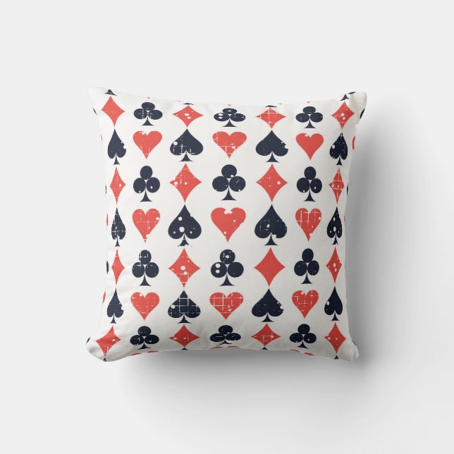 Spade, diamond, heart,club pattern throw pillow (Front)