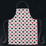 Spade, diamond, heart  & club playing card pattern apron<br><div class="desc">Spade,  diamond,  heart  & club playing card pattern</div>