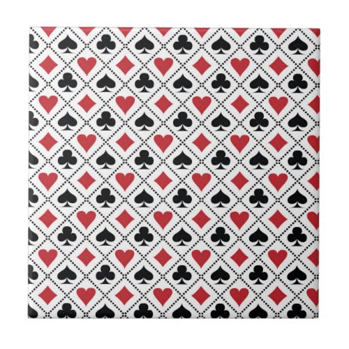 Spade diamond heart   club playing card pattern ceramic tile