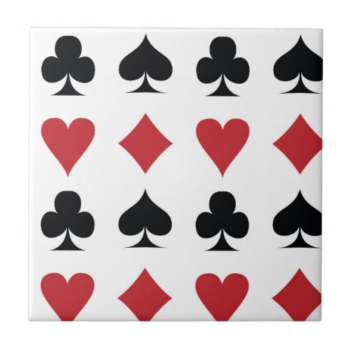 Spade diamond heart  club playing card pattern ceramic tile