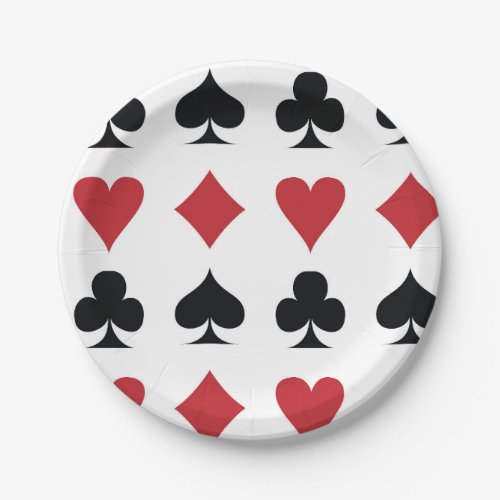 Spade diamond heart  club playing card pattern paper plates