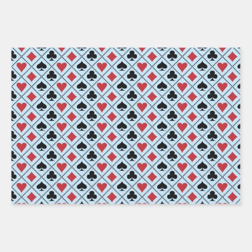 Spade diamond heart club playing card pattern wrapping paper sheets