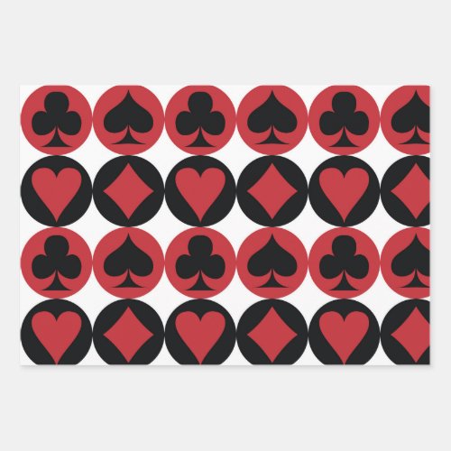 Spade diamond heart  club playing card pattern wrapping paper sheets