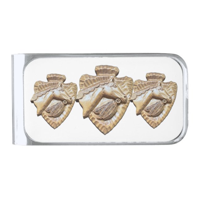 Spade Horsey  Silver Finish Money Clip (Front)