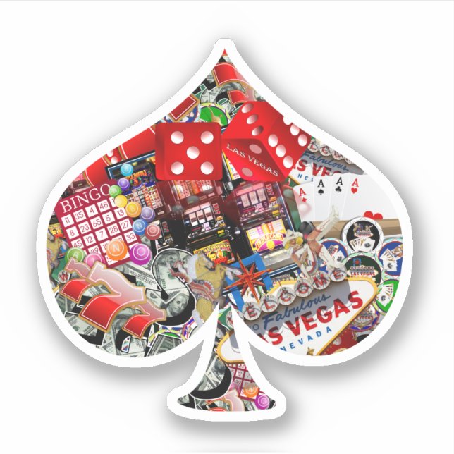 Spade Playing Card Shape - Gamblers Delight Sticker (Front)