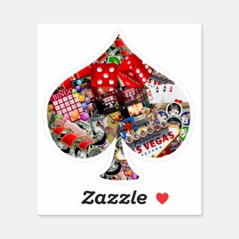 Spade Playing Card Shape - Gamblers Delight Sticker by LasVegasIcons at Zazzle