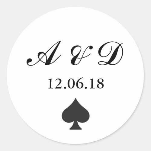 Spade Playing Card White Casino Ace Stickers Label