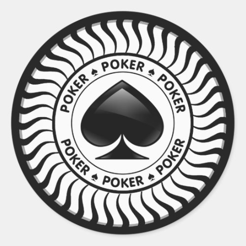Spade Poker Chip Classic Round Sticker