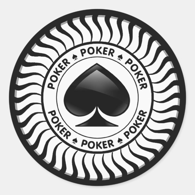 Spade Poker Chip Classic Round Sticker (Front)