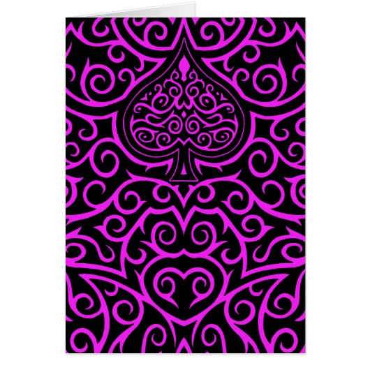 Spade & Scrollwork - Pink Cards (Front)