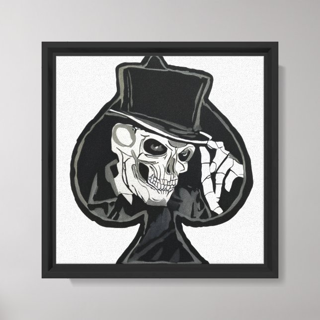 Spade Skull Canvas Print (Front)