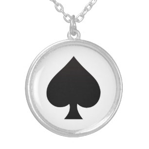 Spade - Suit of Cards Icon Silver Plated Necklace