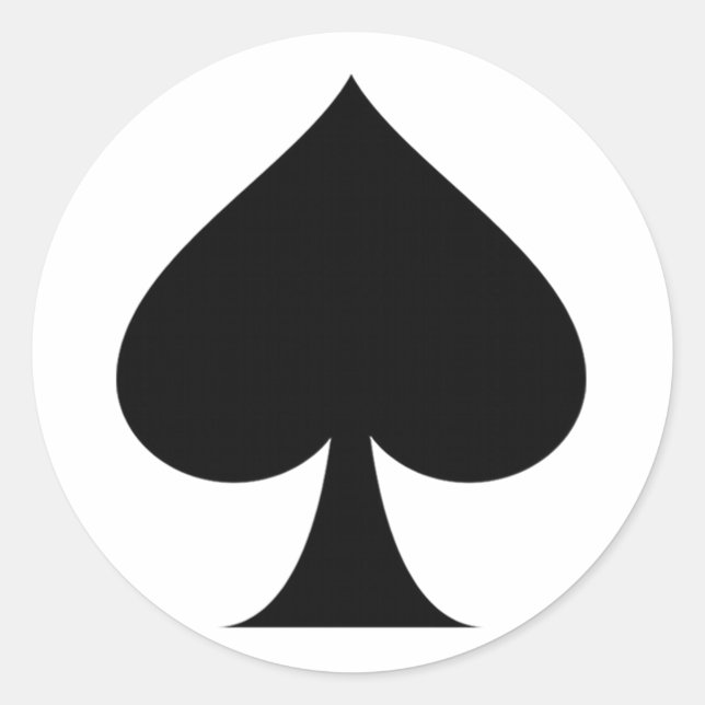 Spade symbol classic round sticker (Front)