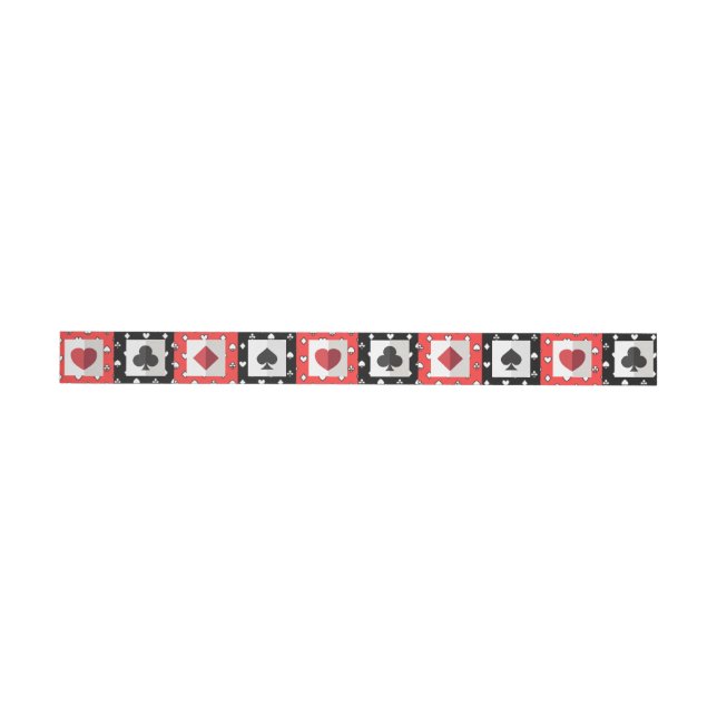 Spades Diamonds Clubs Hearts Playing Cards Wrap Around Label (Individual)