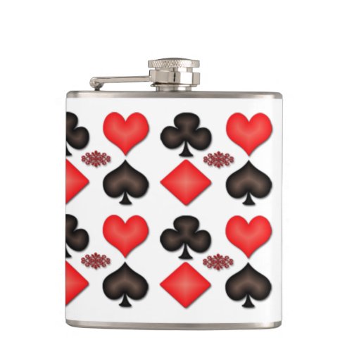 Spades Hearts Diamonds Clubs Pattern  Flask