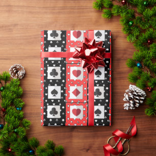 Spades, Hearts, Diamonds, Clubs Playing Cards Wrapping Paper