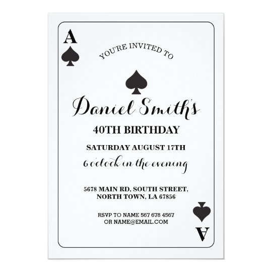 Ace Spades Birth Card