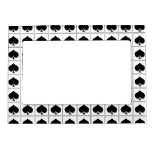 Spades playing card suit pattern magnetic picture frame
