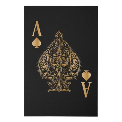 Spades Poker Ace Casino Faux Canvas Print