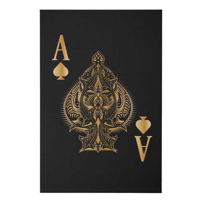 Spades Poker Ace Casino Faux Canvas Print (Front)